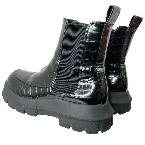 URBAN OUTFITTERS the Eden Chelsea Platform Boot Faux Leather in Black Wmn Sz. 10 - Picture 5 of 13